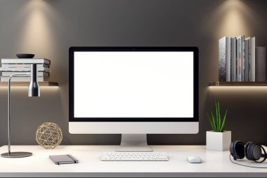 İç kısımda Mockup Poster, modern bir tasarımın 3B çizimi