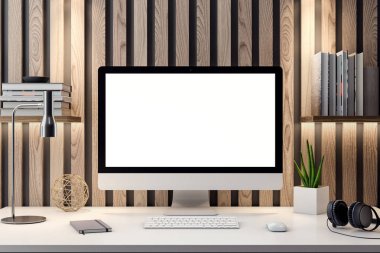 İç kısımda Mockup Poster, modern bir tasarımın 3B çizimi