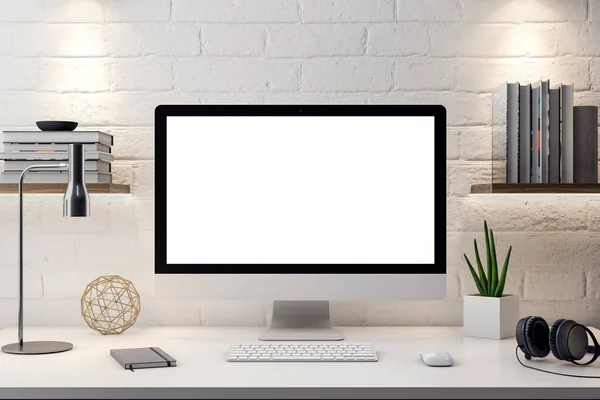 İç kısımda Mockup Poster, modern bir tasarımın 3B çizimi