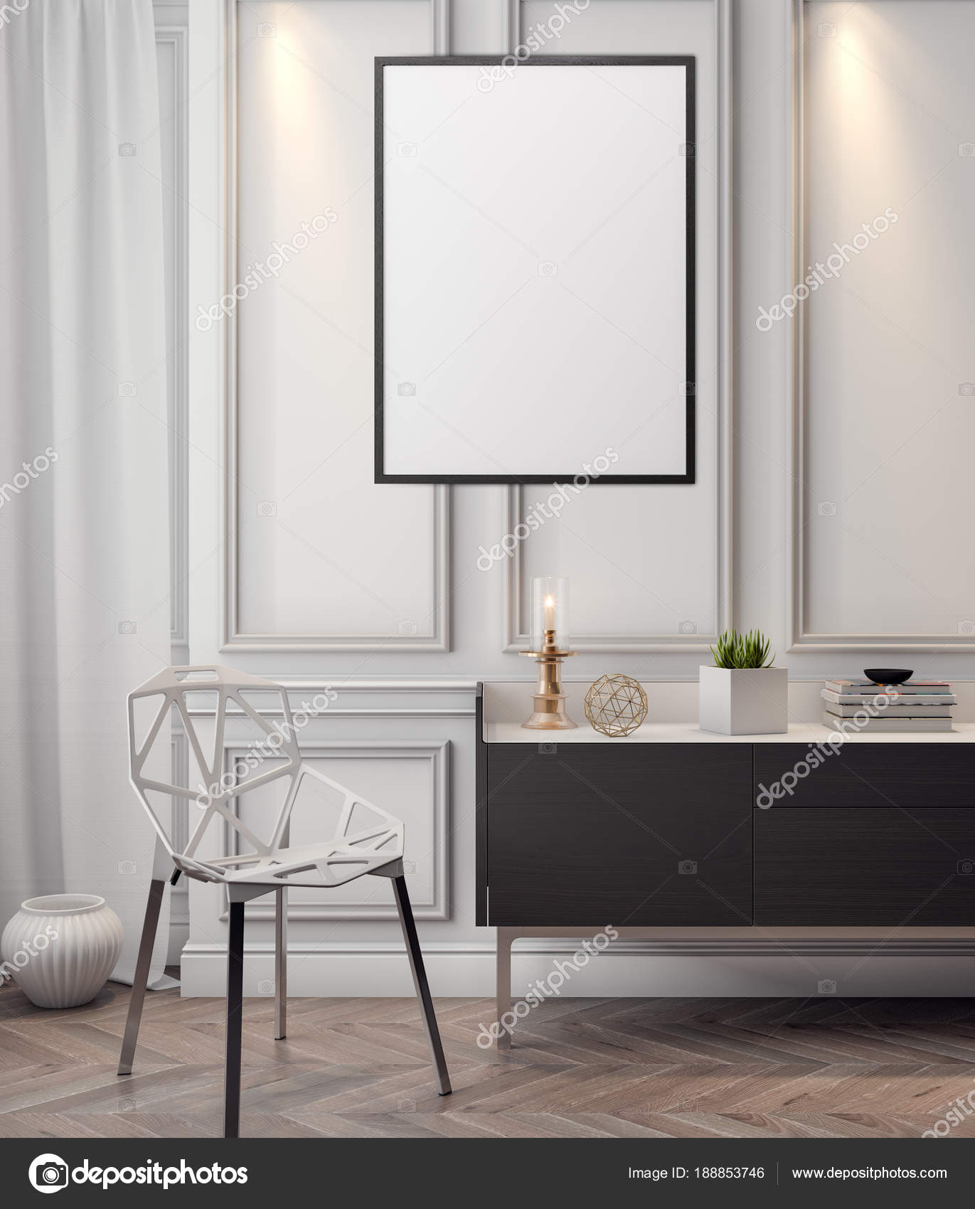 Download Mockup Poster In The Interior 3d Illustration Of A Modern Design Stock Photo C Squirrelstudio 188853746 PSD Mockup Templates