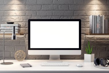 İç kısımda Mockup Poster, modern bir tasarımın 3B çizimi