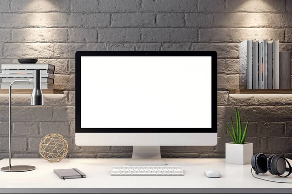 İç kısımda Mockup Poster, modern bir tasarımın 3B çizimi