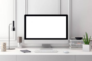 İç kısımda Mockup Poster, modern bir tasarımın 3B çizimi