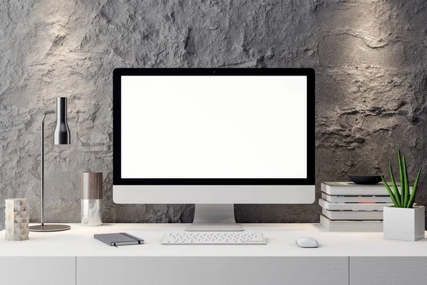 İç kısımda Mockup Poster, modern bir tasarımın 3B çizimi