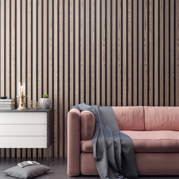 İç kısımda Mockup Poster, modern bir tasarımın 3B çizimi