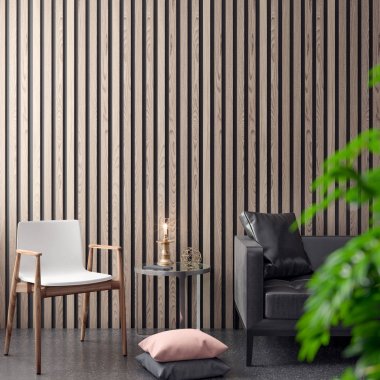 İç kısımda Mockup Poster, modern bir tasarımın 3B çizimi