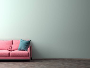 İç kısımda Mockup Poster, modern bir tasarımın 3B çizimi