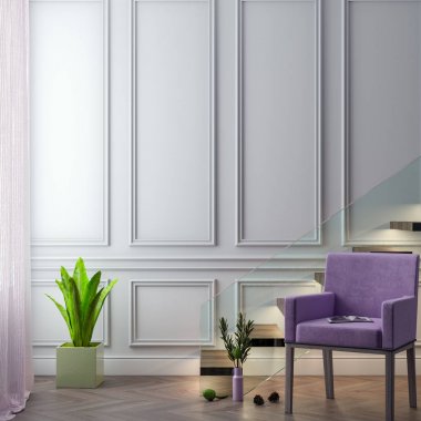 Poster çerçevesi içinde klasik tarz pembe renkler, 3d render, 3d resim içinde yukarı alay