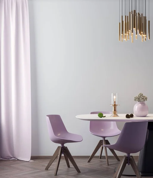 Poster çerçevesi arka planda hipster iç pembe renkler, 3d render, 3d çizim kadar alay