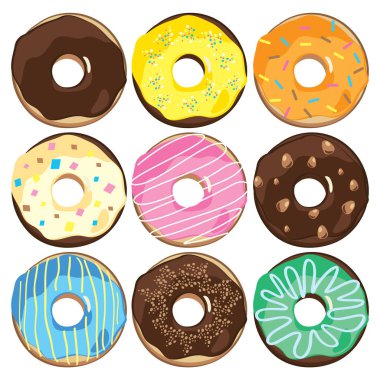 Renkli donut illustion vektör