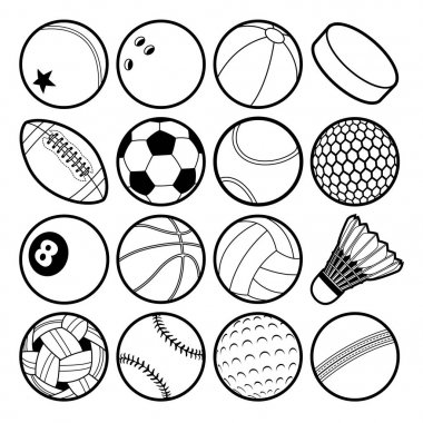 İzole spor top vektör simgeler