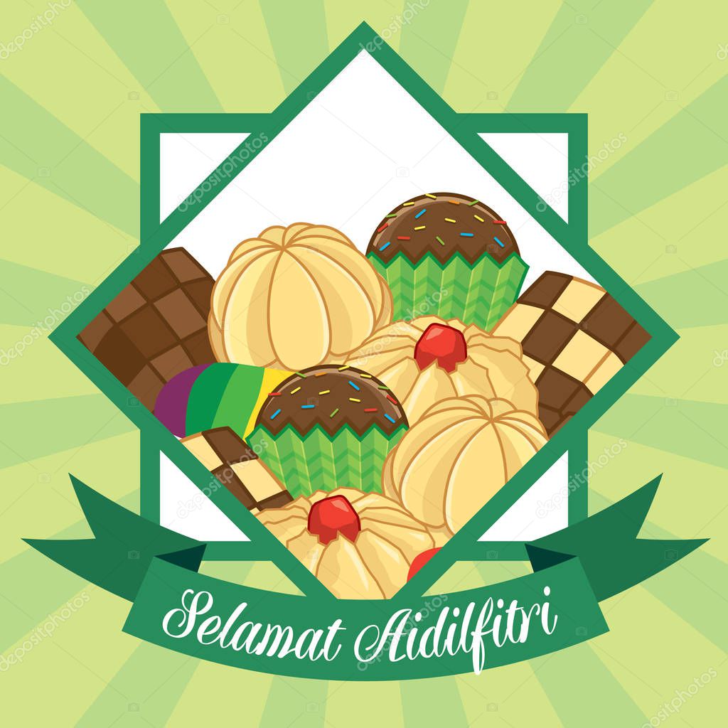 Hari Raya Aidilfitri ilustração vetorial com tradicional ...