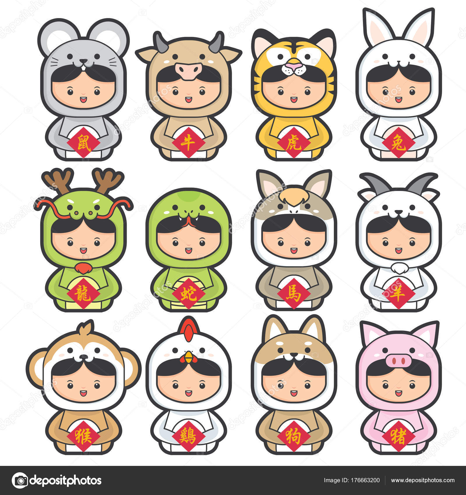 pix Cute Chinese Zodiac Signs Zodiac Cute Ox https depositphotos com 176663200 stock illustration chinese zodiac icon set chinese html