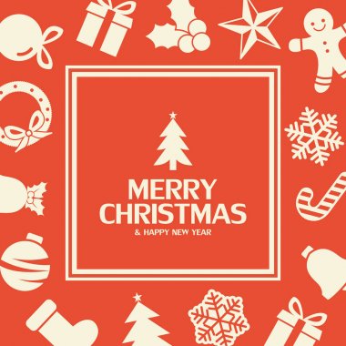 Düz Noel simgeleri seamless modeli öğe vektör arka plan