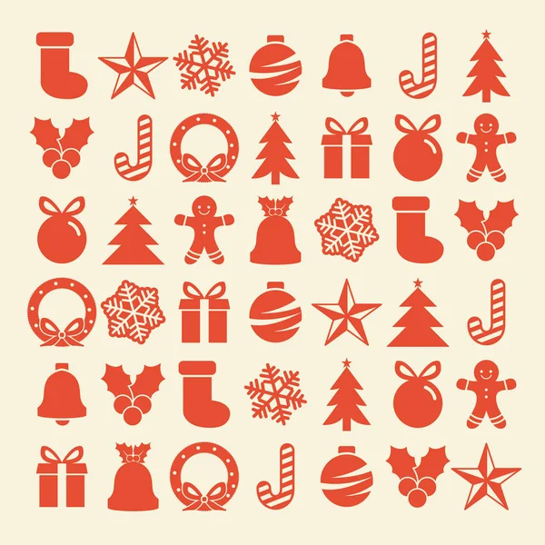 Iconos Navidad Plana Sin Costuras Elemento Patrón Vector Fondo — Vector de stock