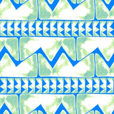 Soyut geometrik şekilli, dikişsiz suluboya desen. Her türlü tasarım için renkli bir doku. Grafik olarak soyut bir arkaplan. Çağdaş sanat. Moda modern tarzı.