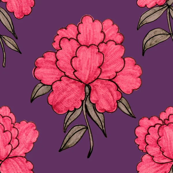 Kreatives Nahtloses Muster Mit Blumen Ethnischen Stil Blumenschmuck Traditionelles Paisley — Stockfoto