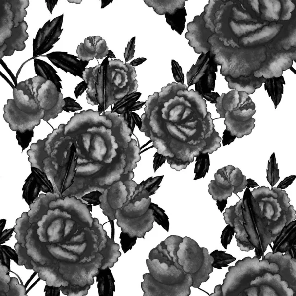 Vintage Aquarell Nahtlose Muster Mit Blumen Für Dekoration Design Heller — Stockfoto