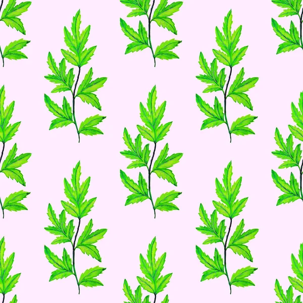 Watercolor seamless pattern with leaves. Bright summer or spring print for any purposes. Colorful hand drawn illustration. Vintage natural pattern. Organic background.