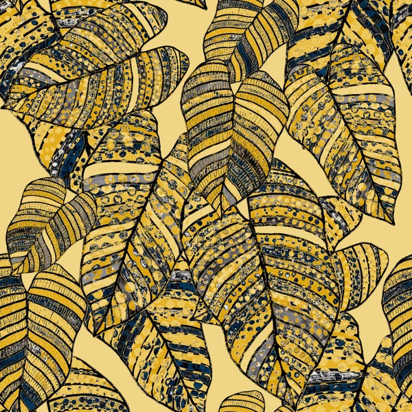 Moderne Abstrakte Nahtlose Muster Mit Kreativen Bunten Tropischen Blättern Für — Stockfoto