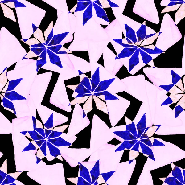 Akvarel Bezešvný Vzor Abstraktními Geometrickými Tvary Barevná Textura Pro Jakýkoliv — Stock fotografie