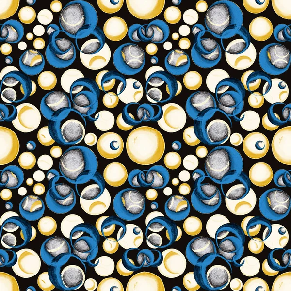 Kreatív Zökkenőmentes Minta Kézzel Rajzolt Körökkel Geometrikus Absztrakt Textúra Polka — Stock Fotó