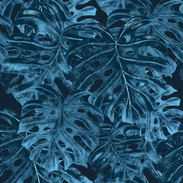 Moderní Abstraktní Bezešvý Vzor Akvarelem Tropických Listů Pro Textilní Design — Stock fotografie