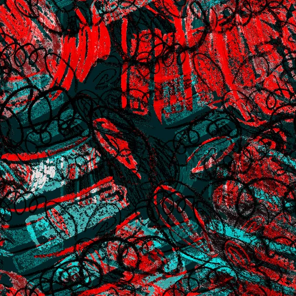Творческий Бесшовный Узор Красивыми Яркими Абстрактными Элементами Красочная Текстура Любого — стоковое фото