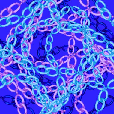 Zincirli suluboya desen. Elle çizilmiş metal mücevherli zarif moda baskısı. Klasik lüks yüzey tasarımı. Herhangi bir tasarım için suluboya süsleme.