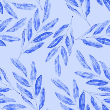 Çiçek ve yapraklı dikişsiz suluboya desen, her amaçla harika tasarım. Zarif çiçek desenli. Klasik yaz ya da bahar yüzey tasarımı. Moda tekstil dekorasyonu.