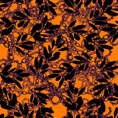 Çiçekler, yapraklar ve zincirlerle suluboya desenli, her amaçla yapılmış harika bir tasarım. Zarif çiçek desenli. Klasik yaz ya da bahar yüzey tasarımı. Moda tekstil dekorasyonu.