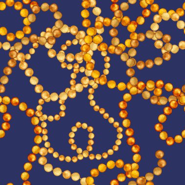 Zincirli suluboya desen. Elle çizilmiş metal mücevherli zarif moda baskısı. Klasik lüks yüzey tasarımı. Herhangi bir tasarım için suluboya süsleme.