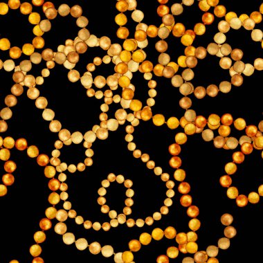 Zincirli suluboya desen. Elle çizilmiş metal mücevherli zarif moda baskısı. Klasik lüks yüzey tasarımı. Herhangi bir tasarım için suluboya süsleme.