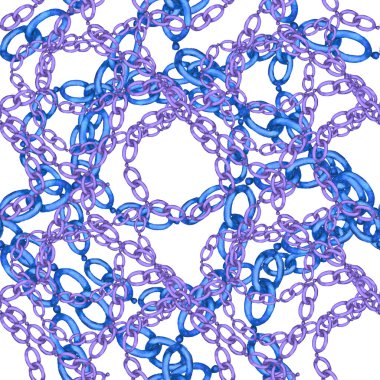 Zincirli suluboya desen. Elle çizilmiş metal mücevherli zarif moda baskısı. Klasik lüks yüzey tasarımı. Herhangi bir tasarım için suluboya süsleme.