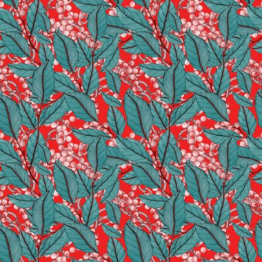 Çiçekler, yapraklar ve zincirlerle suluboya desenli, her amaçla yapılmış harika bir tasarım. Zarif çiçek desenli. Klasik yaz ya da bahar yüzey tasarımı. Moda tekstil dekorasyonu.