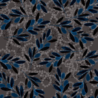 Çiçekler, yapraklar ve zincirlerle suluboya desenli, her amaçla yapılmış harika bir tasarım. Zarif çiçek desenli. Klasik yaz ya da bahar yüzey tasarımı. Moda tekstil dekorasyonu.