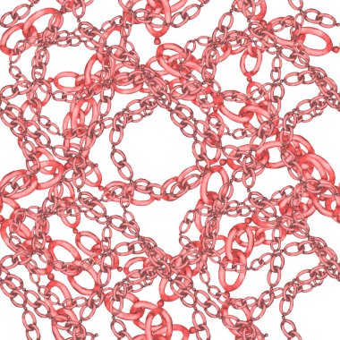 Zincirli suluboya desen. Elle çizilmiş metal mücevherli zarif moda baskısı. Klasik lüks yüzey tasarımı. Herhangi bir tasarım için suluboya süsleme.