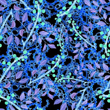 Çiçekler, yapraklar ve zincirlerle suluboya desenli, her amaçla yapılmış harika bir tasarım. Zarif çiçek desenli. Klasik yaz ya da bahar yüzey tasarımı. Moda tekstil dekorasyonu.