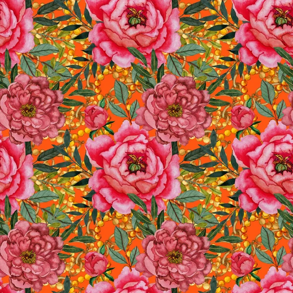 Çiçekler, yapraklar ve zincirlerle suluboya desenli, her amaçla yapılmış harika bir tasarım. Zarif çiçek desenli. Klasik yaz ya da bahar yüzey tasarımı. Moda tekstil dekorasyonu.