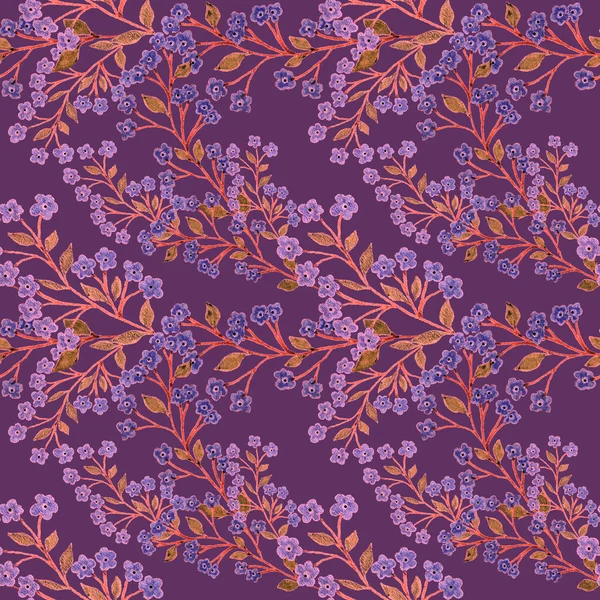 Retro watercolor seamless pattern with flowers and leaves, great design for any purposes. Elegant floral fashion print. Vintage summer or spring surface design. Trendy textile decoration.