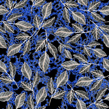 Çiçekler, yapraklar ve zincirlerle suluboya desenli, her amaçla yapılmış harika bir tasarım. Zarif çiçek desenli. Klasik yaz ya da bahar yüzey tasarımı. Moda tekstil dekorasyonu.