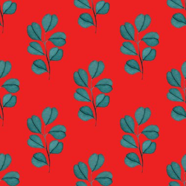 Çiçek ve yapraklı dikişsiz suluboya desen, her amaçla harika tasarım. Zarif çiçek desenli. Klasik yaz ya da bahar yüzey tasarımı. Moda tekstil dekorasyonu.