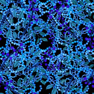 Çiçekler, yapraklar ve zincirlerle suluboya desenli, her amaçla yapılmış harika bir tasarım. Zarif çiçek desenli. Klasik yaz ya da bahar yüzey tasarımı. Moda tekstil dekorasyonu.