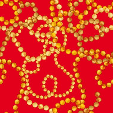 Zincirli suluboya desen. Elle çizilmiş metal mücevherli zarif moda baskısı. Klasik lüks yüzey tasarımı. Herhangi bir tasarım için suluboya süsleme.