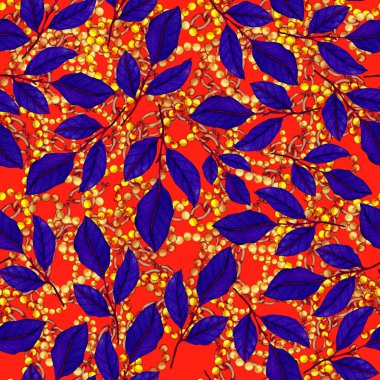 Çiçekler, yapraklar ve zincirlerle suluboya desenli, her amaçla yapılmış harika bir tasarım. Zarif çiçek desenli. Klasik yaz ya da bahar yüzey tasarımı. Moda tekstil dekorasyonu.