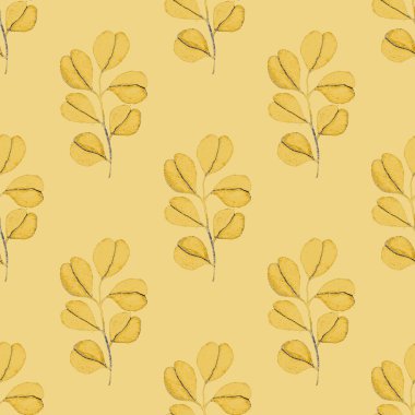 Çiçek ve yapraklı dikişsiz suluboya desen, her amaçla harika tasarım. Zarif çiçek desenli. Klasik yaz ya da bahar yüzey tasarımı. Moda tekstil dekorasyonu.