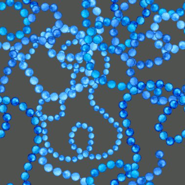 Zincirli suluboya desen. Elle çizilmiş metal mücevherli zarif moda baskısı. Klasik lüks yüzey tasarımı. Herhangi bir tasarım için suluboya süsleme.