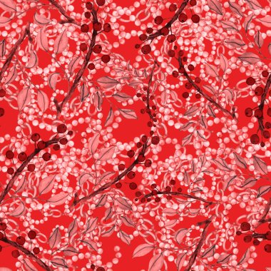 Çiçekler, yapraklar ve zincirlerle suluboya desenli, her amaçla yapılmış harika bir tasarım. Zarif çiçek desenli. Klasik yaz ya da bahar yüzey tasarımı. Moda tekstil dekorasyonu.