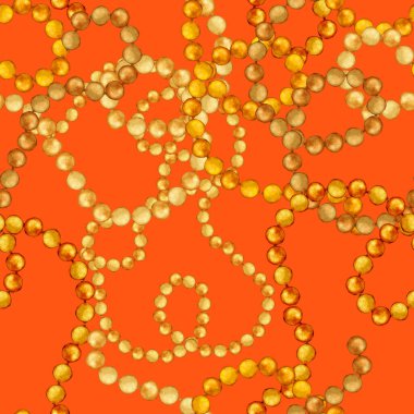 Zincirli suluboya desen. Elle çizilmiş metal mücevherli zarif moda baskısı. Klasik lüks yüzey tasarımı. Herhangi bir tasarım için suluboya süsleme.