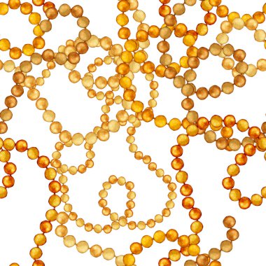 Zincirli suluboya desen. Elle çizilmiş metal mücevherli zarif moda baskısı. Klasik lüks yüzey tasarımı. Herhangi bir tasarım için suluboya süsleme.